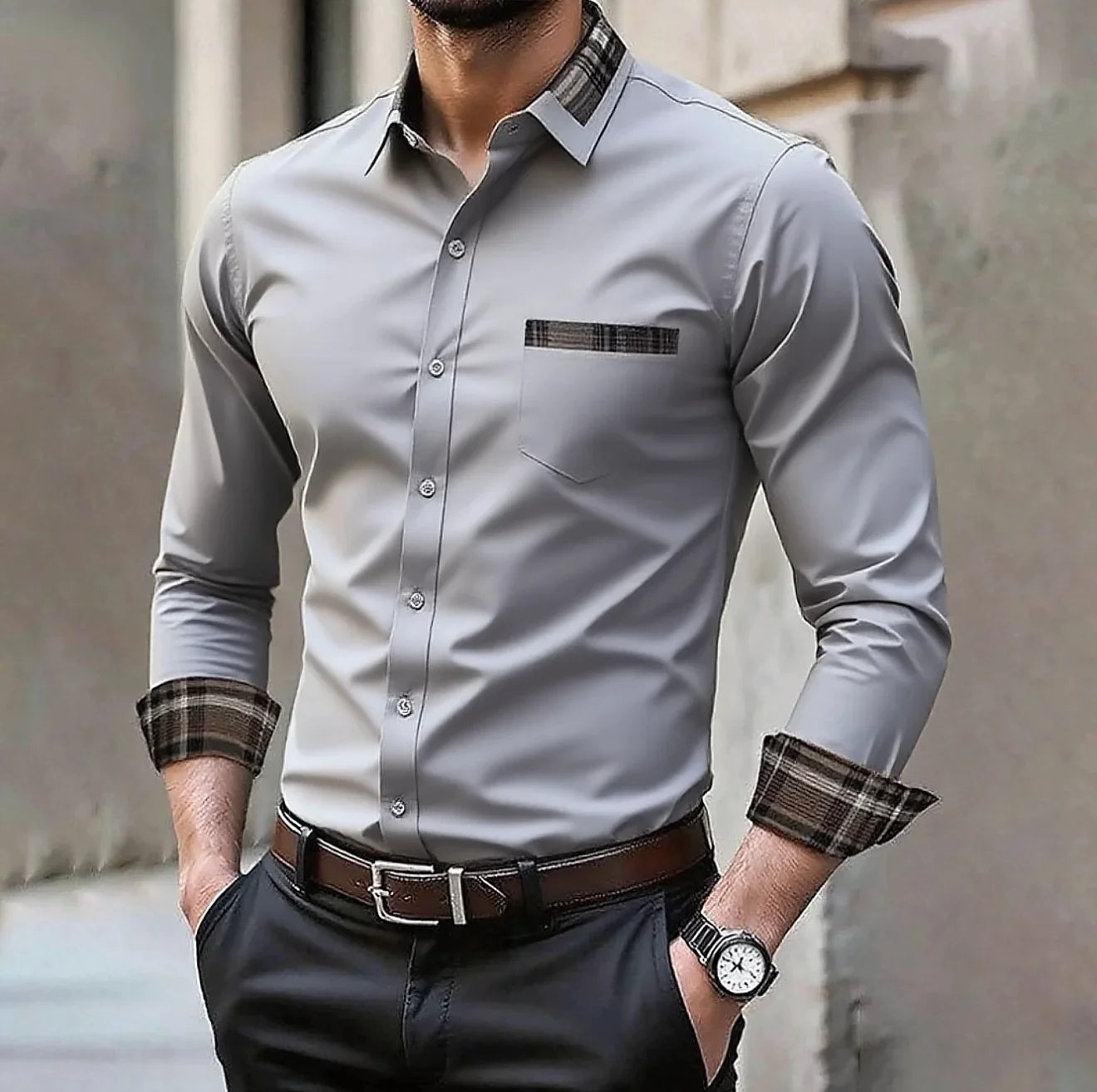 Camisa Social Masculina Manga Longa LojaAlencar