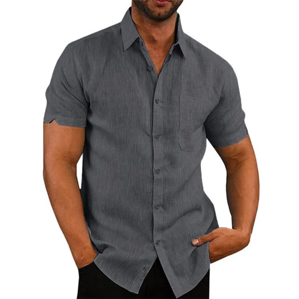 Camisa Masculina de Linho e Algodão LojaAlencar