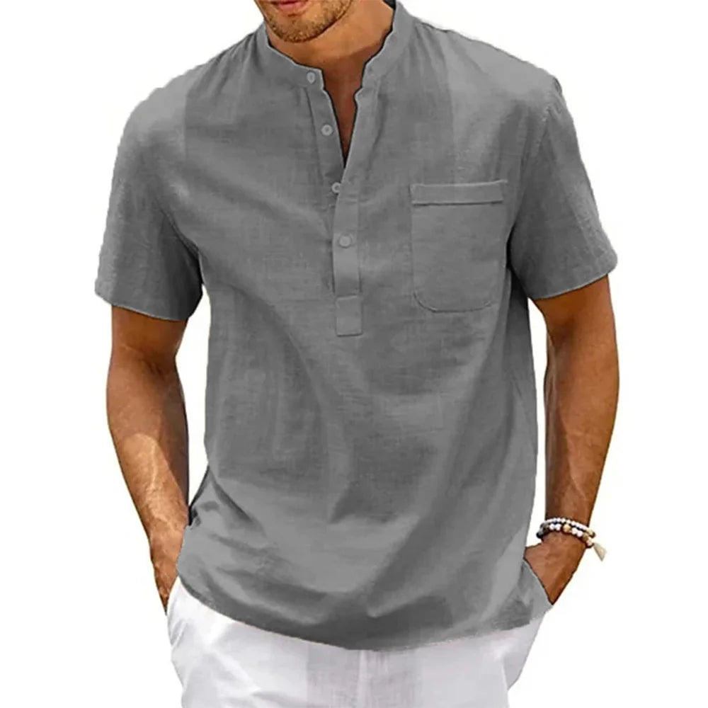 Camisa Masculina Casual Linho LojaAlencar