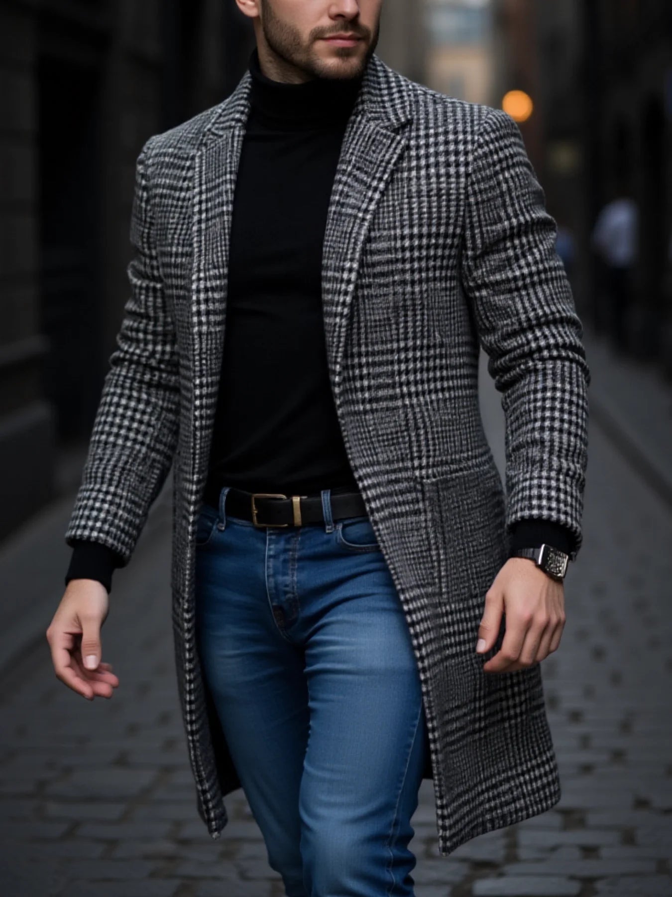 Sobretudo Masculino Xadrez Pied de Poule Inverno LojaAlencar