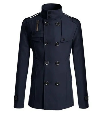 Sobretudo Masculino Lã Slim Fit Médio e Longo Trench Coat LojaAlencar