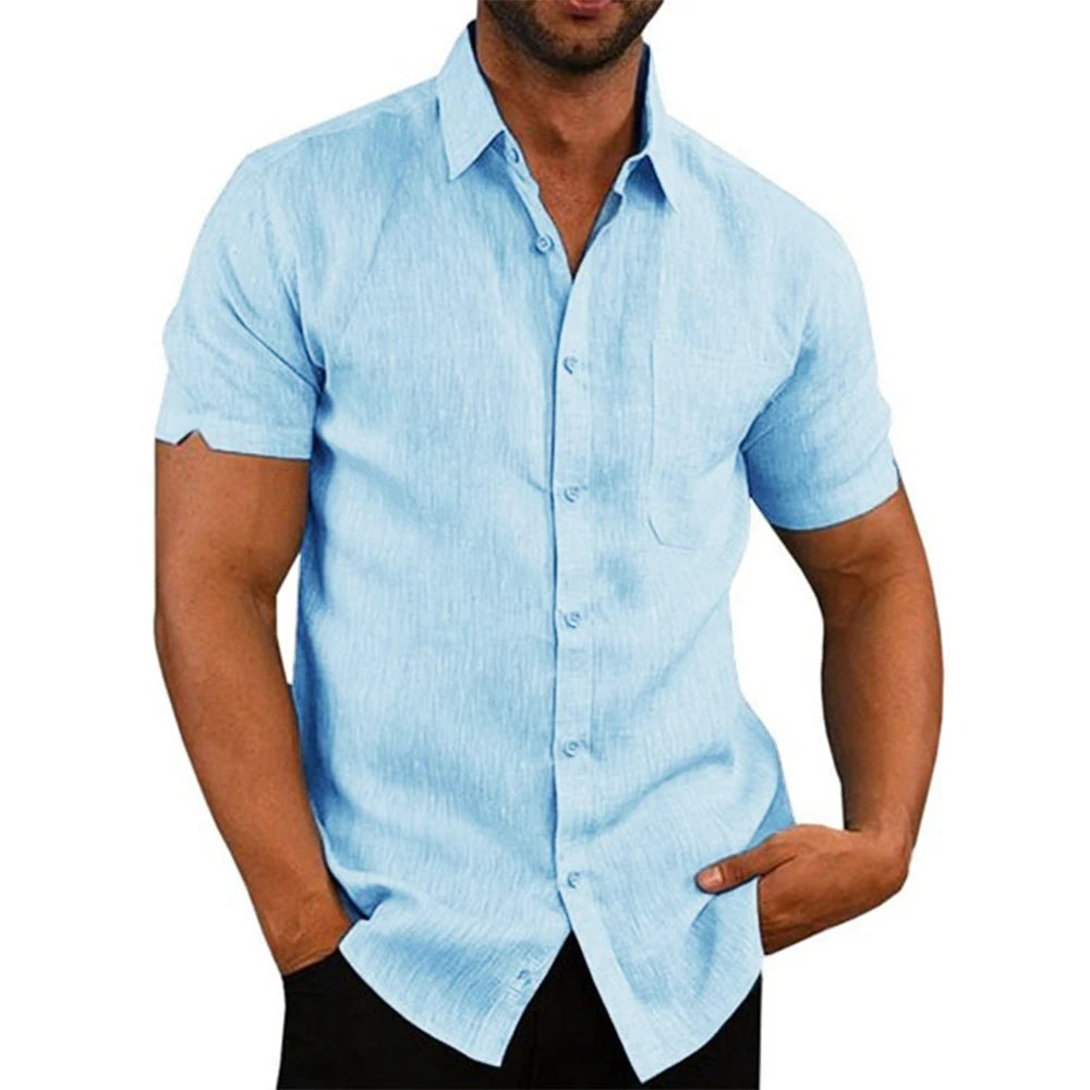 Camisa Masculina de Linho e Algodão LojaAlencar