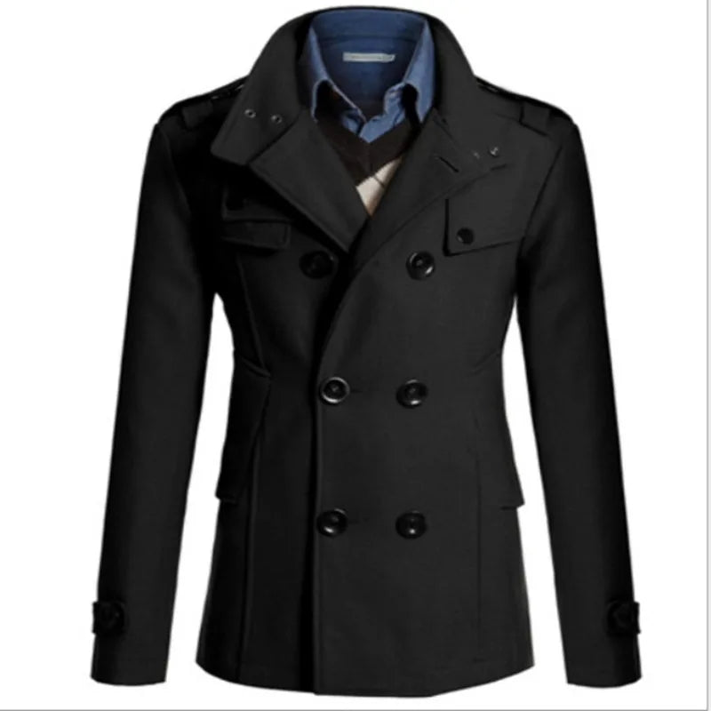 Sobretudo Masculino Lã Slim Fit Médio e Longo Trench Coat LojaAlencar