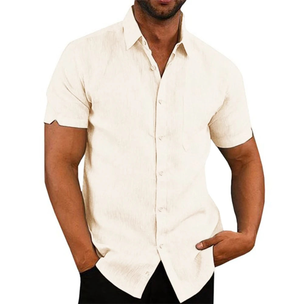 Camisa Masculina de Linho e Algodão LojaAlencar